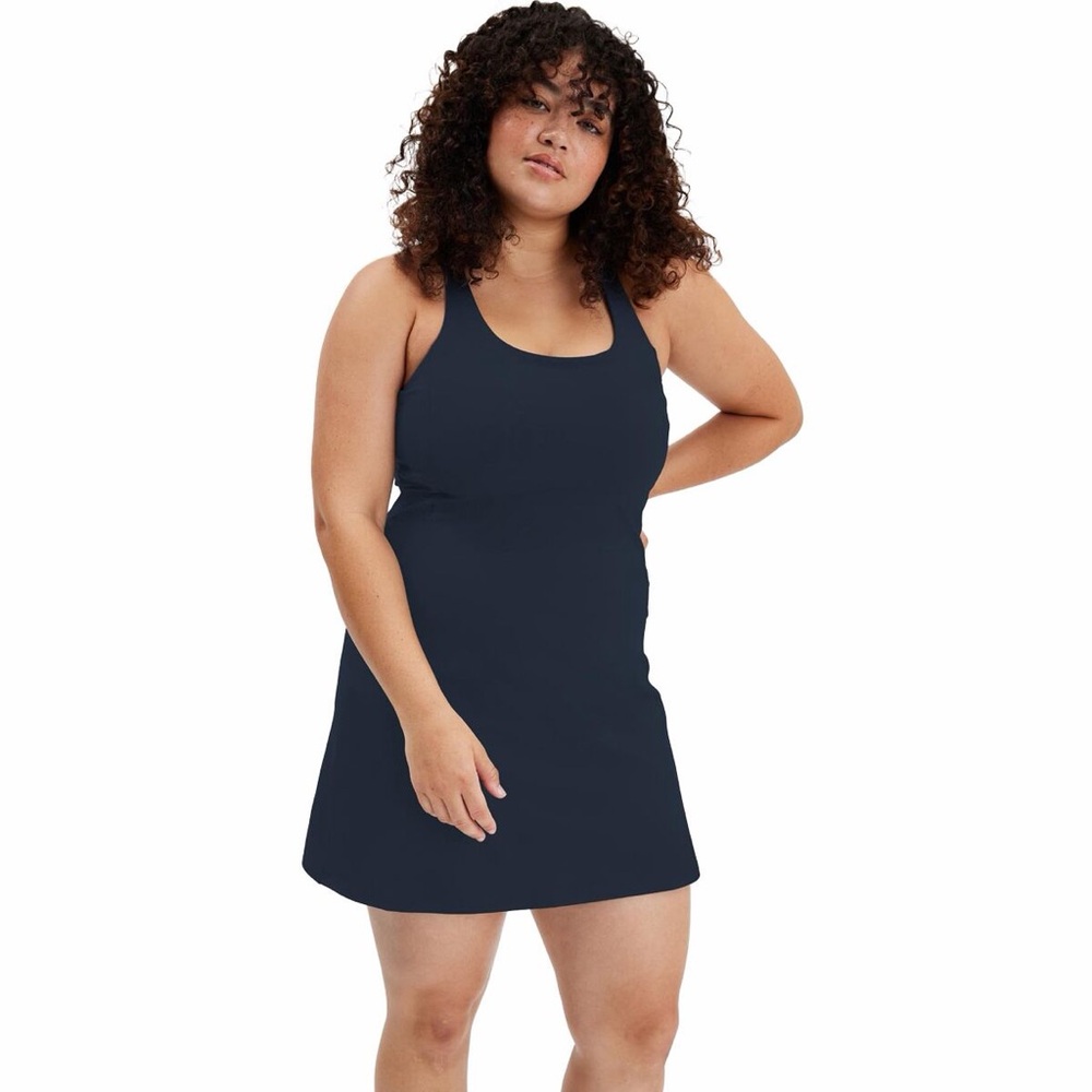 girlfriend collective Navy Blue Mini Dress